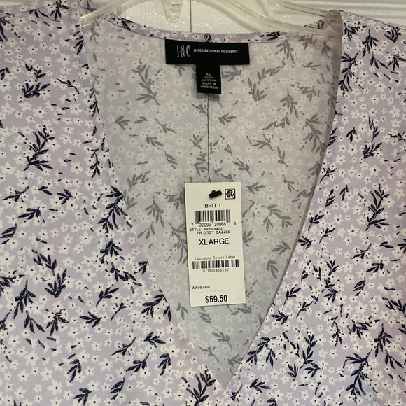 INC Floral Puff-Sleeve Blouse, - Picture 7 of 11